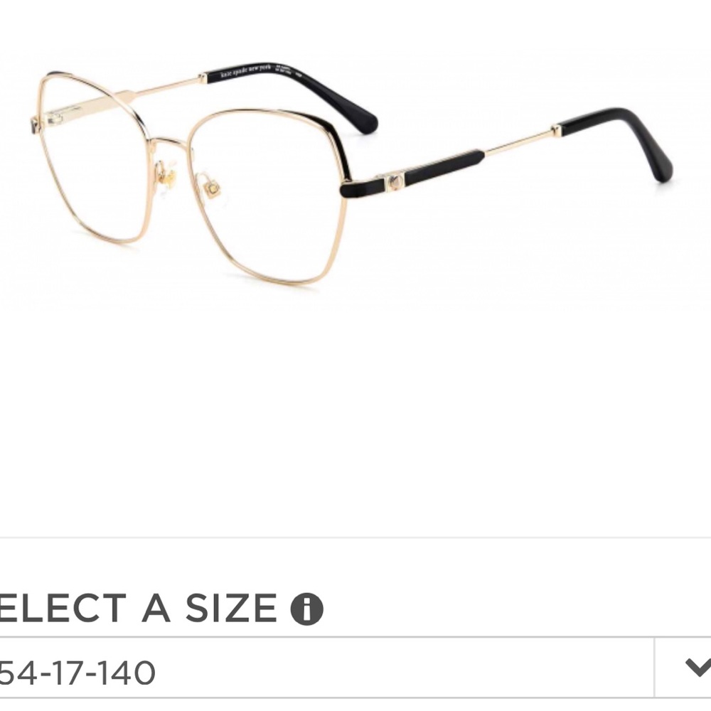 Brand New Kate Spade Zeena/G Gold Black Frame
